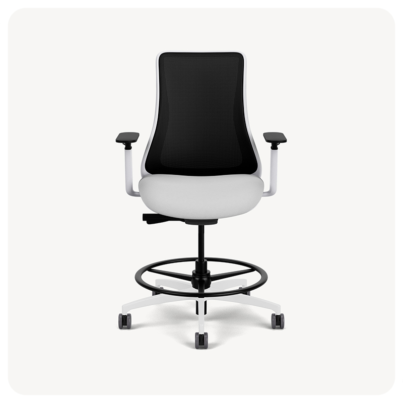 stool with an extra-large D seat