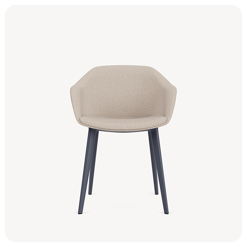 soft chair with a poly 4-leg base