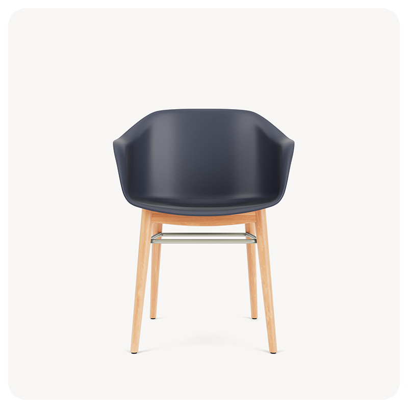 poly chair with a wood base