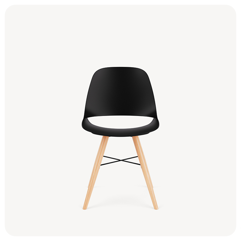 guest chair on a wood base