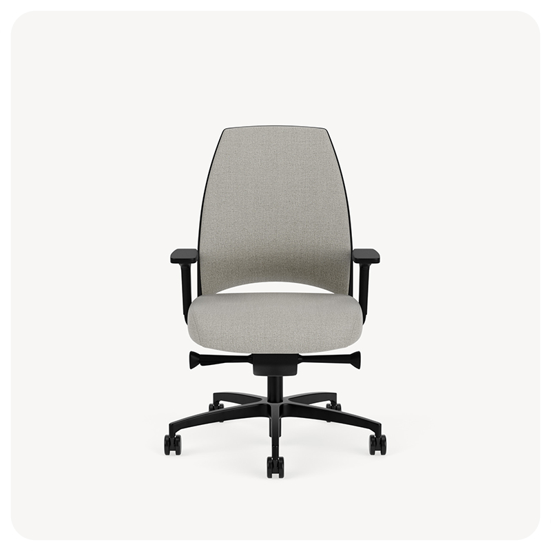 upholstered back with a large comfort seat