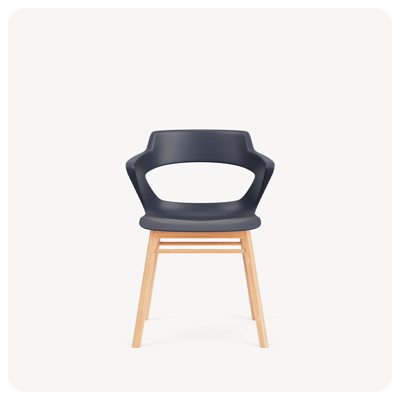 guest chair on a wood base