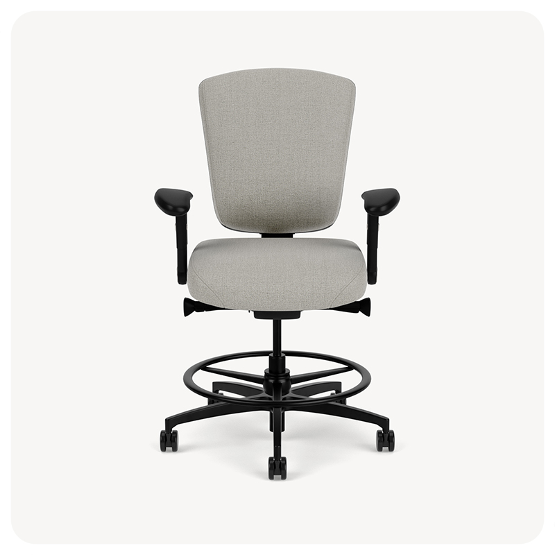 HD mid back stool with an extra-large D seat