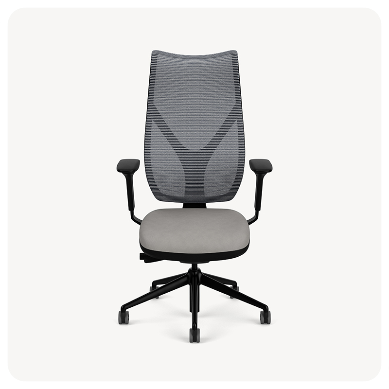 mesh high back with an upholstered seat