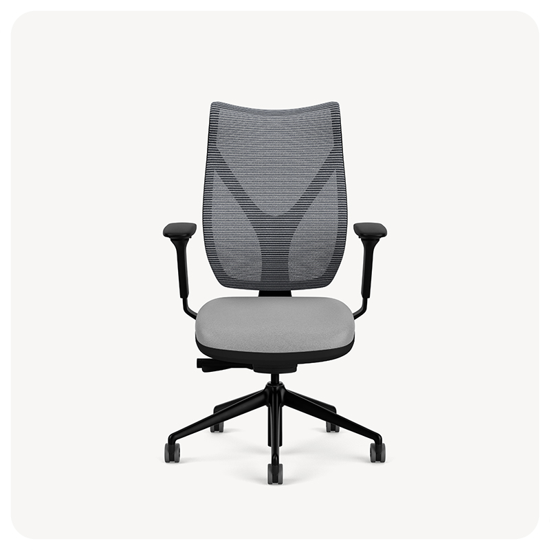 mesh mid back with an upholstered seat