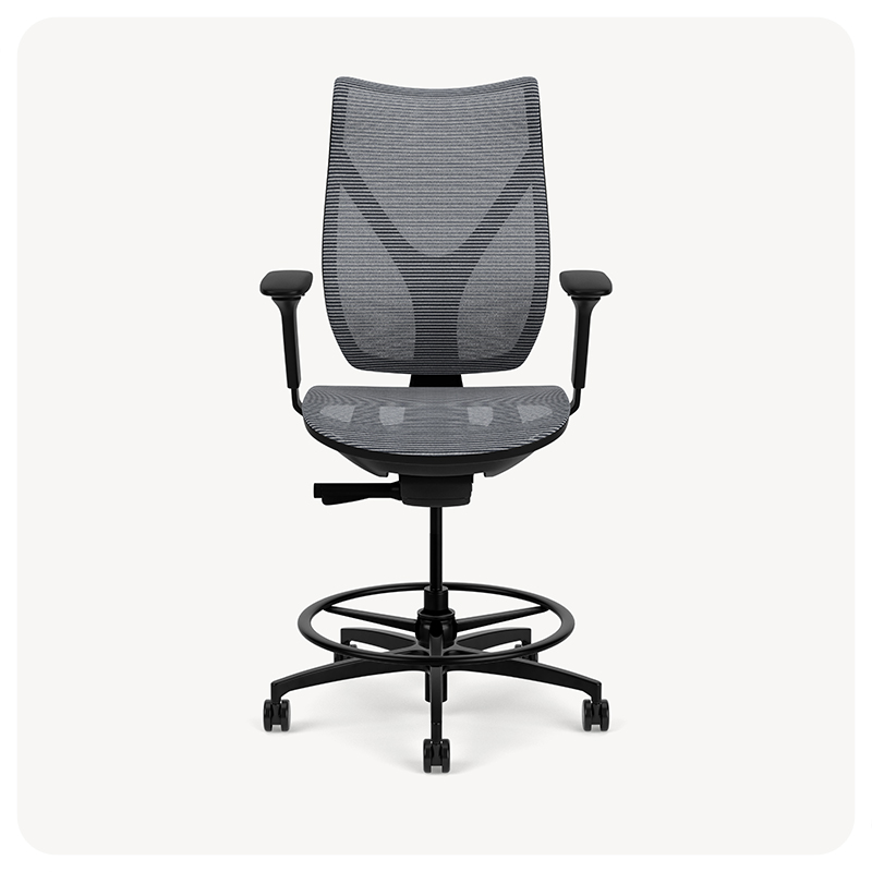 mesh mid back stool with a mesh seat