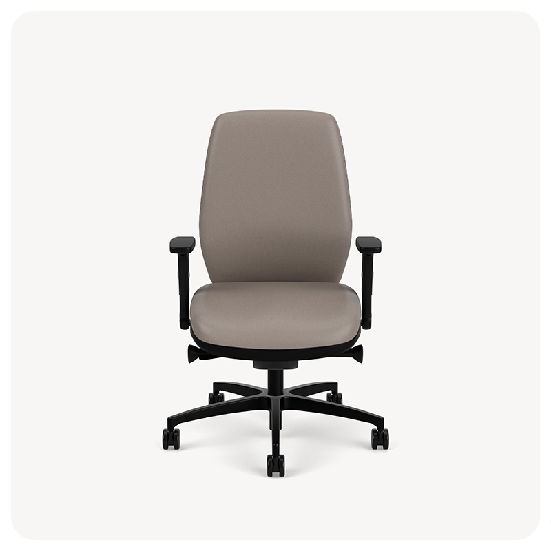 upholstered mid back with a large C seat