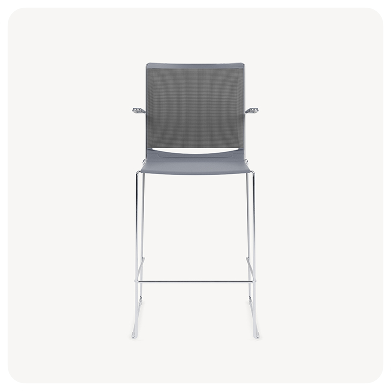 stackable mesh back bar stool