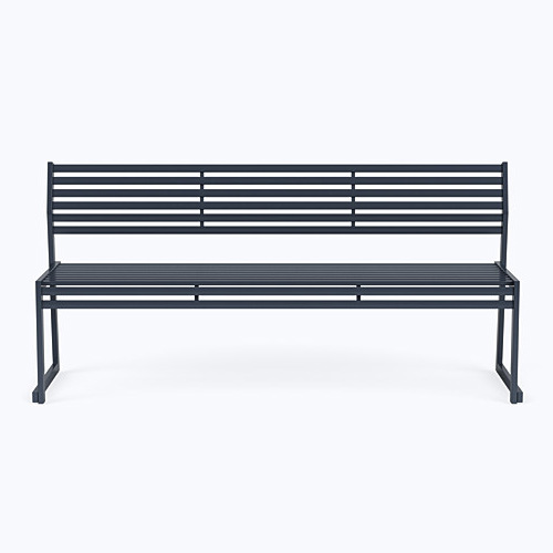 180 cm long armless bench with backrest