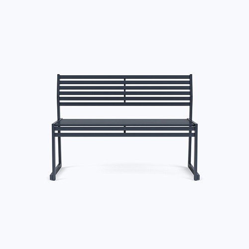 120 cm long armless bench with backrest