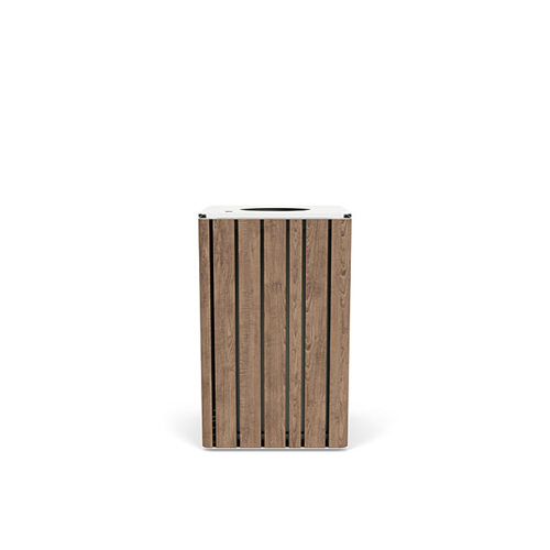 faux wood litter bin