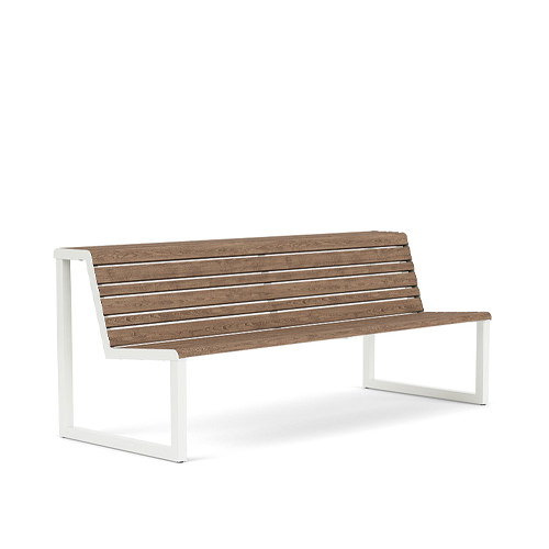 faux wood double seat bench