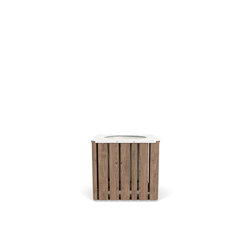 faux wood planter