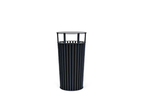 single ground bolted litter bin with Lid