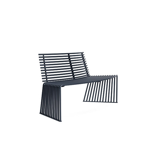 curved bench with a convex backrest