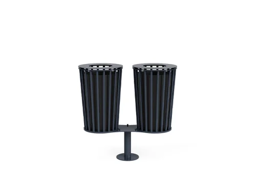 double ground bolted litter bin